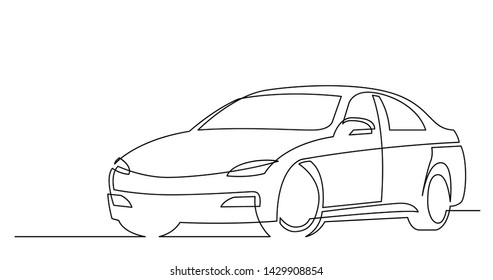 continuous line drawing of modern beautiful car