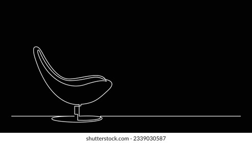 continuous line drawing of modern futuristic lounge chair