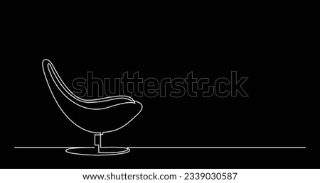 continuous line drawing of modern futuristic lounge chair