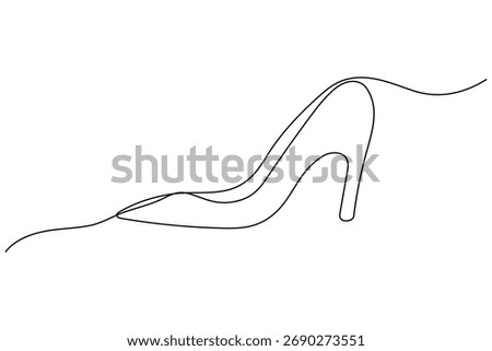 Continuous line drawing of modern shoes minimal outline vector artwork
