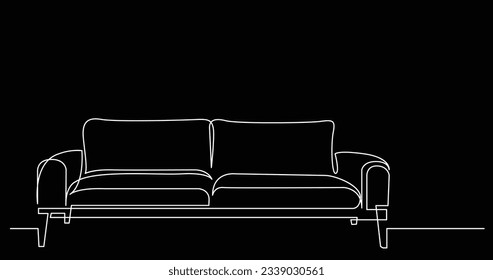 dibujo de línea continua de un sofá de estilo moderno