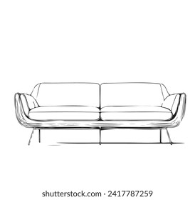 Continuous line drawing of modern style sofa