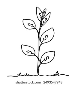 Continuous line drawing of money tree. concept of investment, business development and profit growth isolated on transparent background. Illustration vector