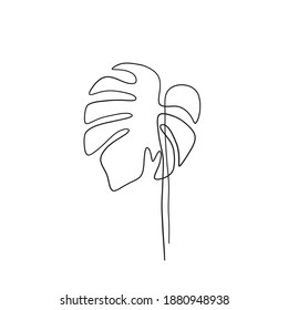 
Continuous line drawing. Monsteradesign and drawing icon with line style.