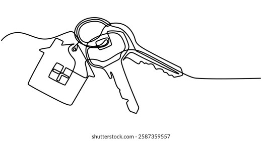 Continuous Line Drawing of Mortgage Icon. Hand Drawn Symbol Vector Illustration, Continuous One Line Drawing Real Estate Icons Concept. Single Line Vector Illustration, Real Estate Line Icon Vector.