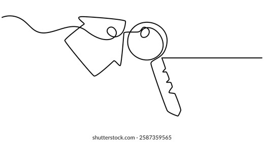 Continuous Line Drawing of Mortgage Icon. Hand Drawn Symbol Vector Illustration, Continuous One Line Drawing Real Estate Icons Concept. Single Line Vector Illustration, Real Estate Line Icon Vector.