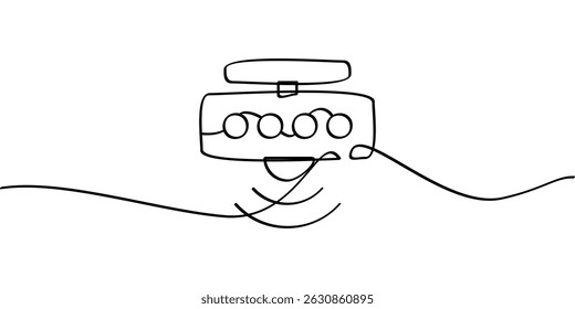 continuous line drawing motion sensor symbol. abstract line art illustration