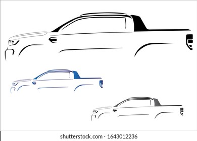 continuous line drawing of motor car logo.