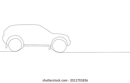 continuous line drawing of motor car, automobile