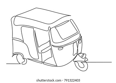 Continuous Line Drawing Motor Car Indian Stock Vector (Royalty Free ...