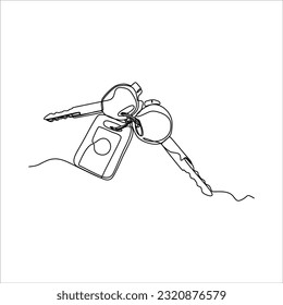  continuous line drawing of motorcycle ignition key