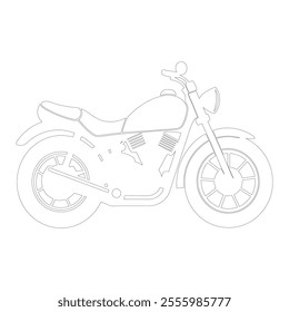 Continuous Line Drawing of a Motorcycle - Minimalist Vector Outline Design