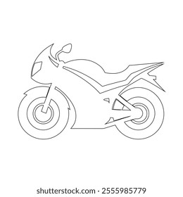 Continuous Line Drawing of a Motorcycle - Minimalist Vector Outline Design