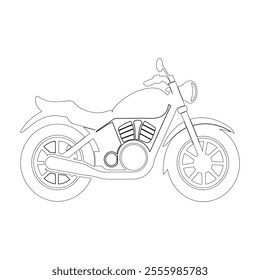Continuous Line Drawing of a Motorcycle - Minimalist Vector Outline Design