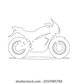 Continuous Line Drawing of a Motorcycle - Minimalist Vector Outline Design