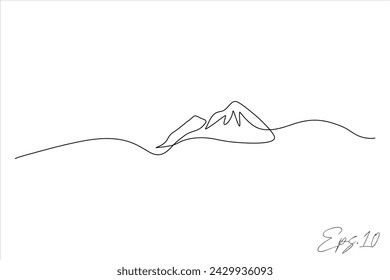 trazado de línea continua de paisaje de montaña	
