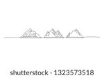Continuous line drawing of mountain vector