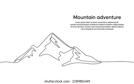 Continuous Line Drawing Mountainous Landscape Minimalist Stock Vector ...