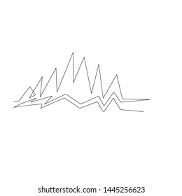 continuous line drawing of mountains. isolated sketch drawing of mountains line concept. outline thin stroke vector illustration