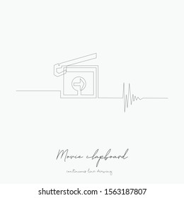 continuous line drawing. movie clapboard. simple vector illustration. movie clapboard concept hand drawing sketch line.