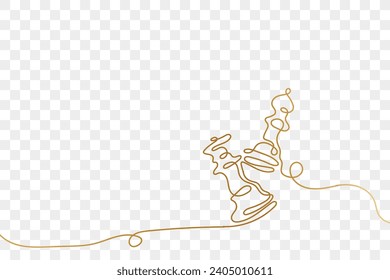 Dibujo de línea continua de figura de ajedrez en juego de éxito de la competencia. el concepto de estrategia, gestión o liderazgo.