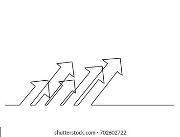continuous line drawing of multiple arrows