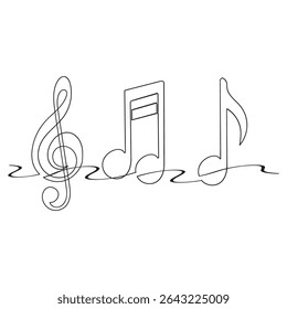  continuous line drawing Music icon vector. note music icon vector