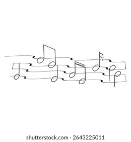  continuous line drawing Music icon vector. note music icon vector