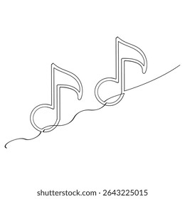  continuous line drawing Music icon vector. note music icon vector