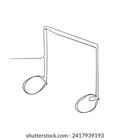 continuous line drawing music note illustration icon