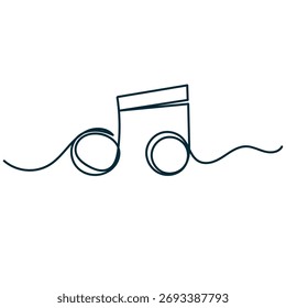 continuous line drawing musical note 