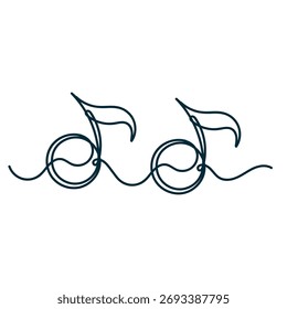 Dibujo de línea continua Nota musical 