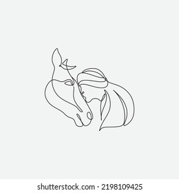 Continuous line drawing of muslim arabic man standing gesture. Single line art ramadan kareem and ied mubarak greeting card. Vector illustration.