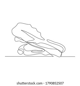 continuous line drawing of mustard green cabbage leaf. fresh vegetable single line art concept. vector illustration