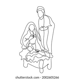 continuous line drawing of Nativity of Jesus