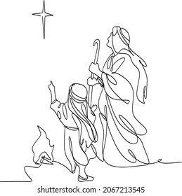 continuous line drawing of Nativity of Jesus