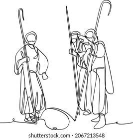 continuous line drawing of Nativity of Jesus