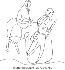 continuous line drawing of Nativity of Jesus