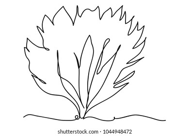 continuous line drawing of nature tree vector illustration