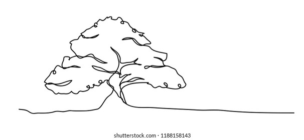 continuous line drawing of nature tree environmental vector illustration.