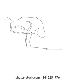 continuous line drawing of nature tree. isolated sketch drawing of nature tree line concept. outline thin stroke vector illustration
