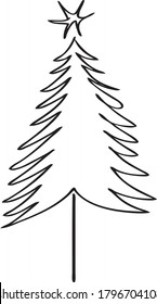 Dauerzeichnung des Naturbaums Weihnachtsvektorgrafik