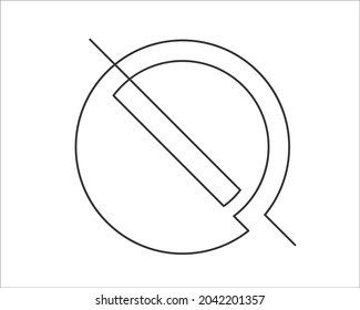 Continuous line drawing of no parking sign. Vector illustration.