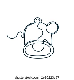 continuous line drawing notification bell doodle