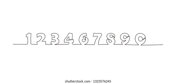 Continuous Line Drawing Numbers Vector Stock Vector Royalty Free Continuous Line Drawing Numbers Vector Stock Vector Royalty Free