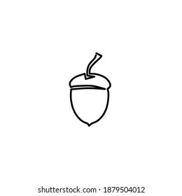 Continuous line drawing of oak seed, single line, vector food