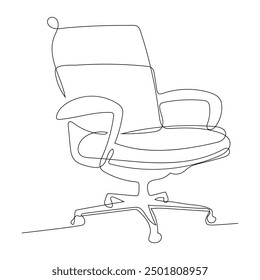 continuous line drawing of a Office chair, chair Line art, clip art.