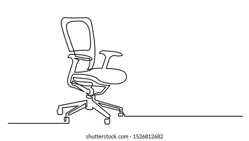 Continuous Line Drawing Of Office Ergonomic Chair