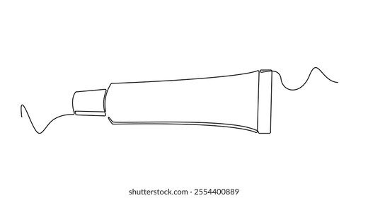 continuous line drawing of ointment.one line drawing of ointment medicine prescribed by doctor.single line vector illustration.isolated white background