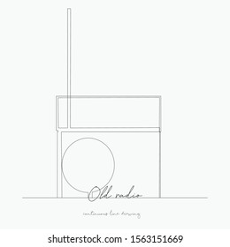 continuous line drawing. old radio. simple vector illustration. old radio concept hand drawing sketch line.